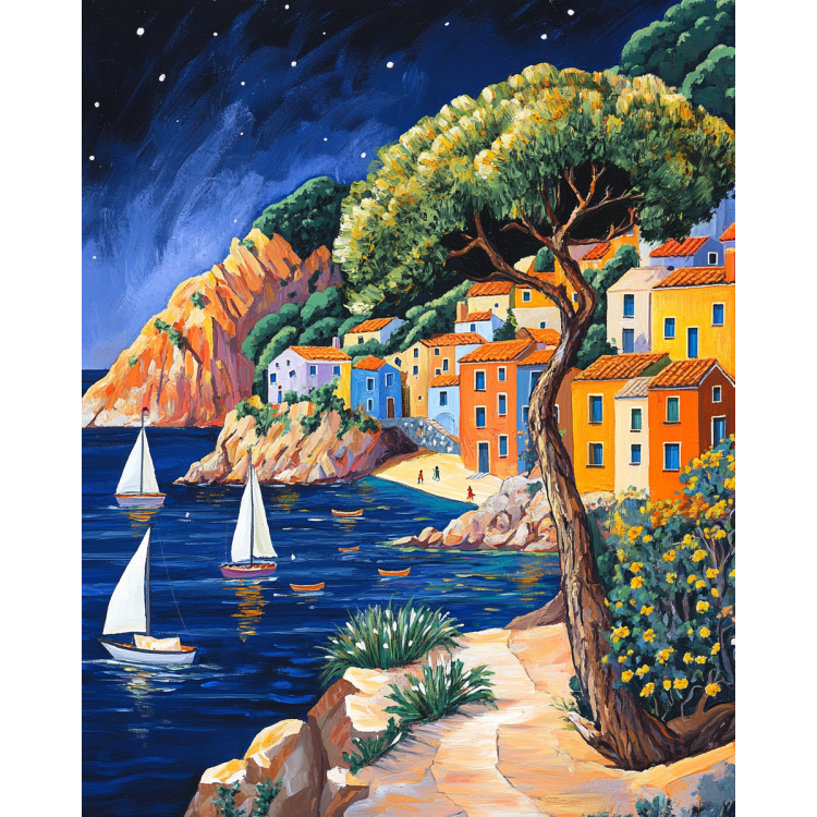 Diamond Painting with subframe Blue lagoon 30x40 cm VA855