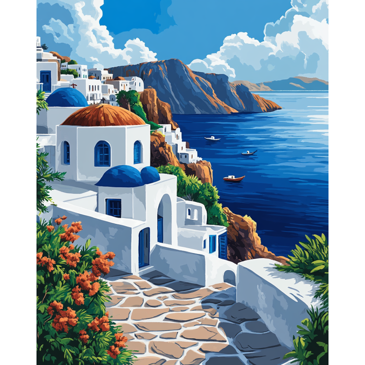 Diamond Painting with subframe Greece 30x40 cm VA857