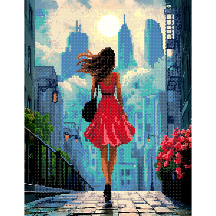 Diamond Painting with subframe Midday in New York 30x40 cm VA860