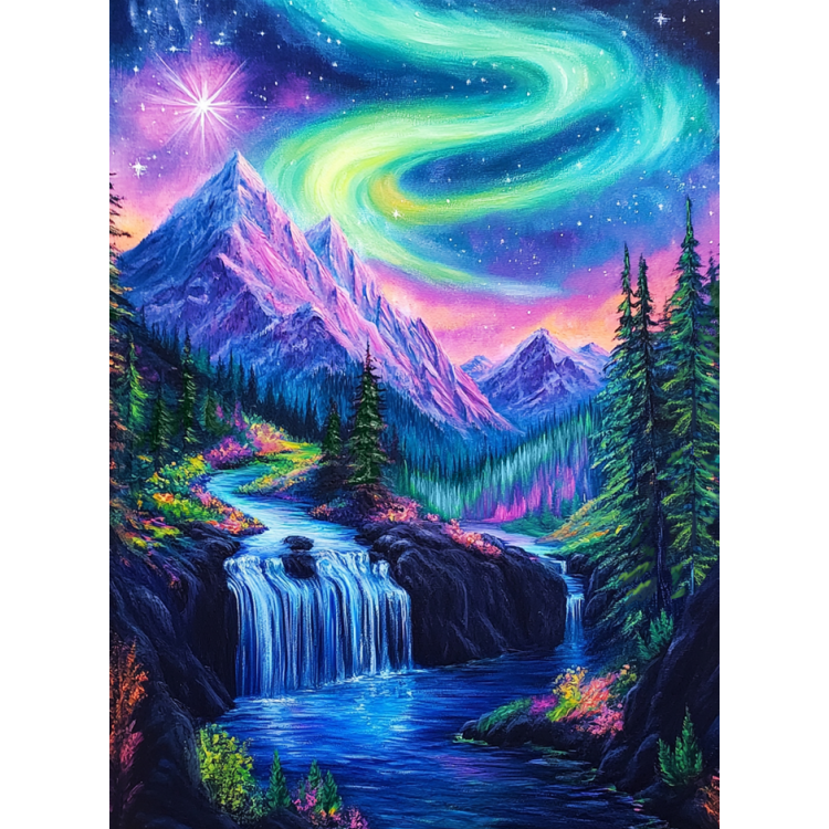 Diamond Painting with subframe Northern lights 30x40 cm VA864