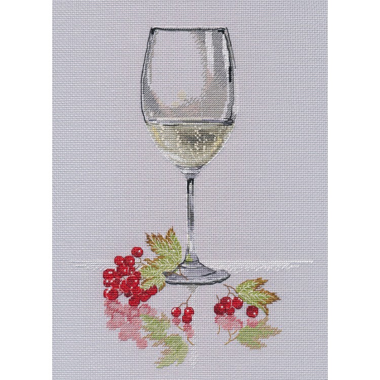 Cross stitch kit "A glass of sparkling wine" S1680
