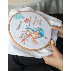 Boy Birth Sampler 20x20 SRA1028