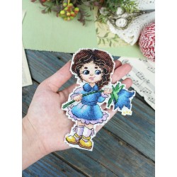 Cross stitch kit "Blue-eyed girl, with a stand" SR-1301