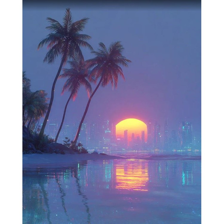 Diamond Painting kit with subframe "Big city lights" 30x40 cm VA911