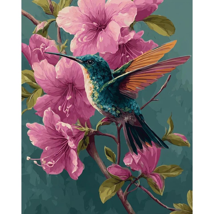 Diamond Painting kit with subframe "Hummingbird" 30x40 cm VA912