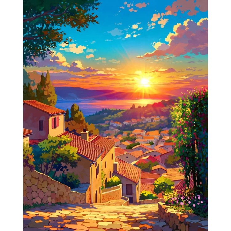 Diamond Painting kit with subframe "Over the sea" 30x40 cm VA914