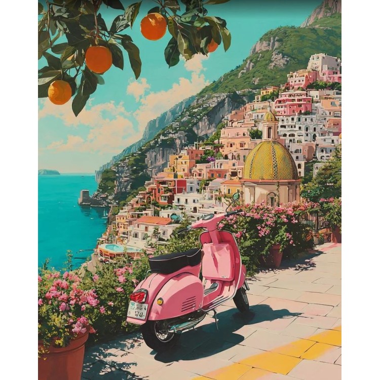 Diamond Painting kit with subframe "Cinque Terre" 30x40 cm VA917