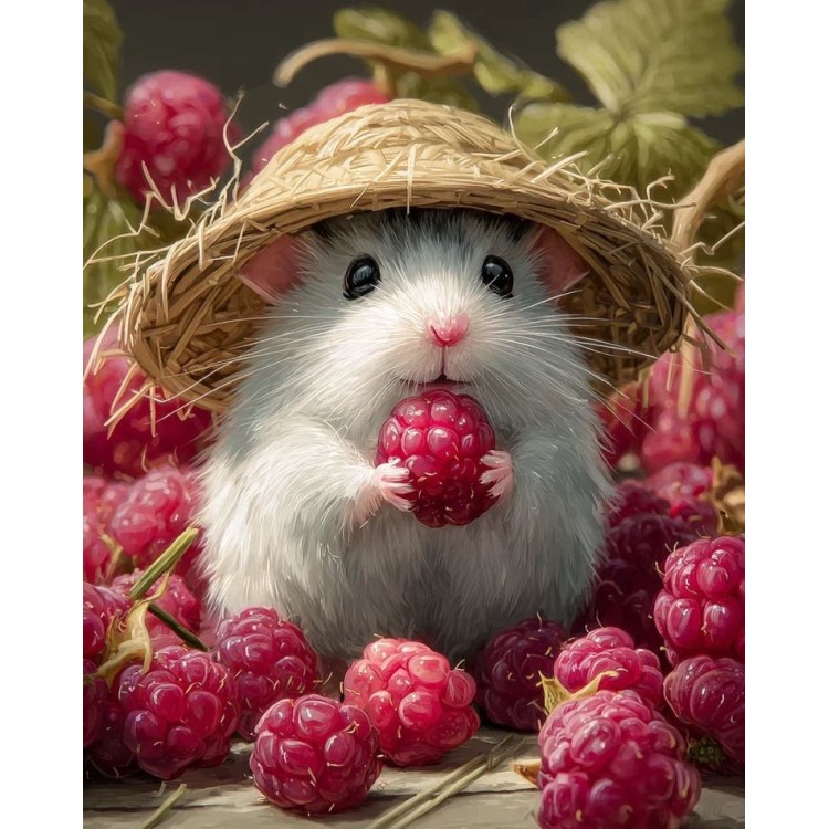 Diamond Painting kit with subframe "At the raspberry farm" 30x40 cm VA920