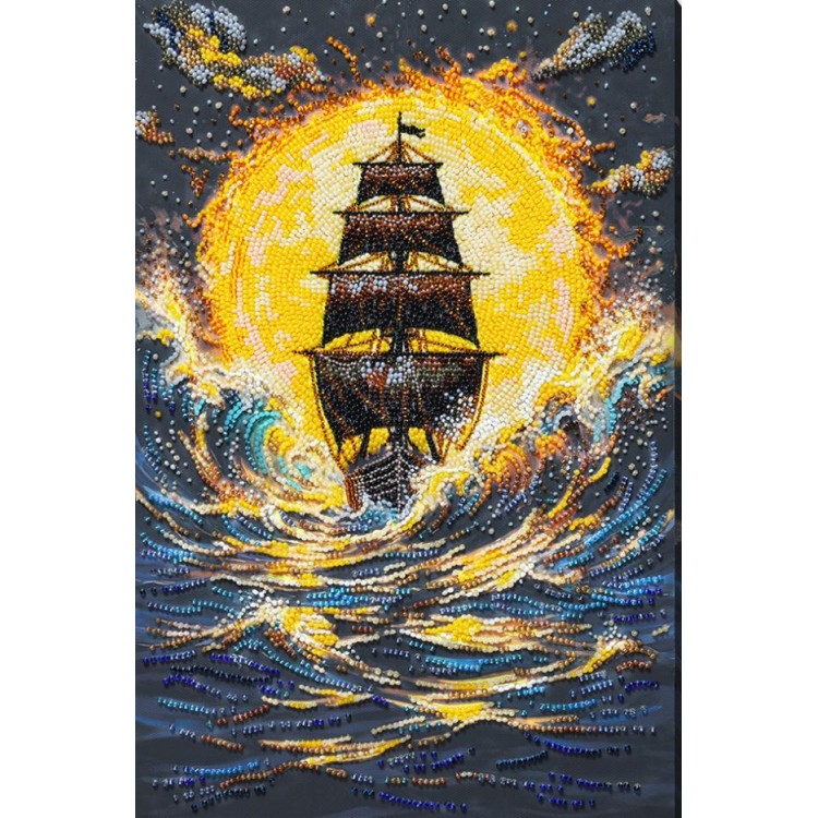 Main Bead Embroidery Kit "Under a Blazing Sun" 22 x 33 cm AAB-976