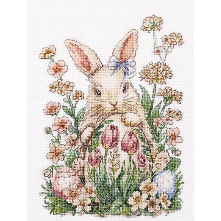 Cross-stitch kits - Easter bunny waiting AAH-316