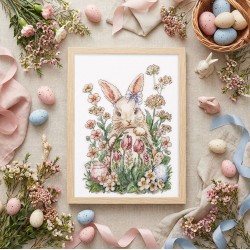 Cross-stitch kits - Easter bunny waiting AAH-316