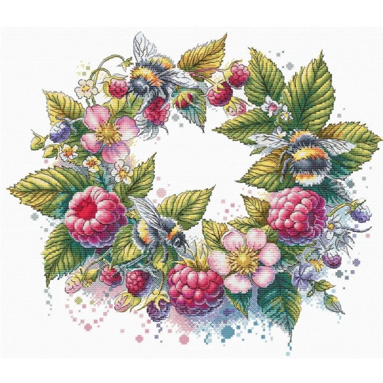 Cross stitch kit "Raspberries and bumblebees" SANM-44