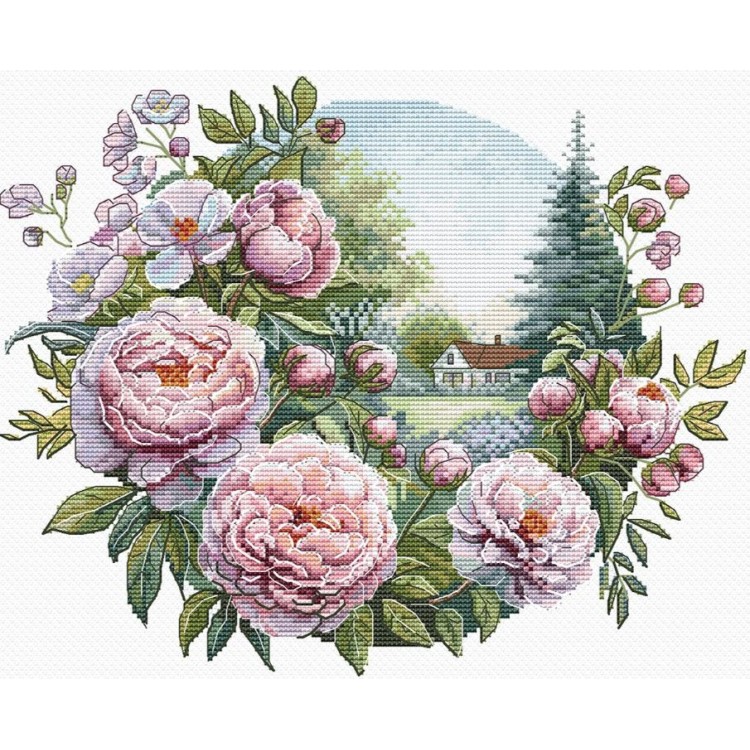 Cross stitch kit "Peony tenderness" SANP-79