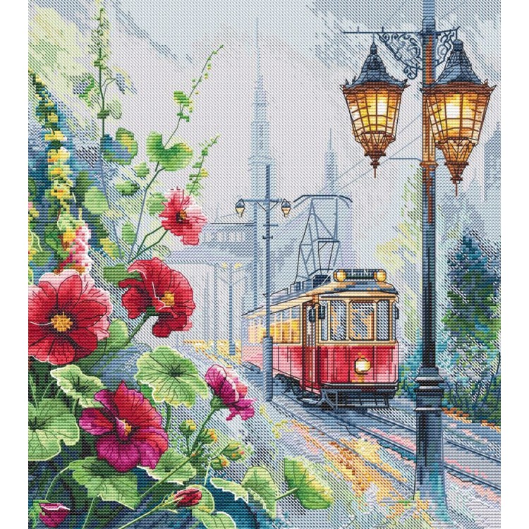 Cross stitch kit "Morning tram" SANU-11