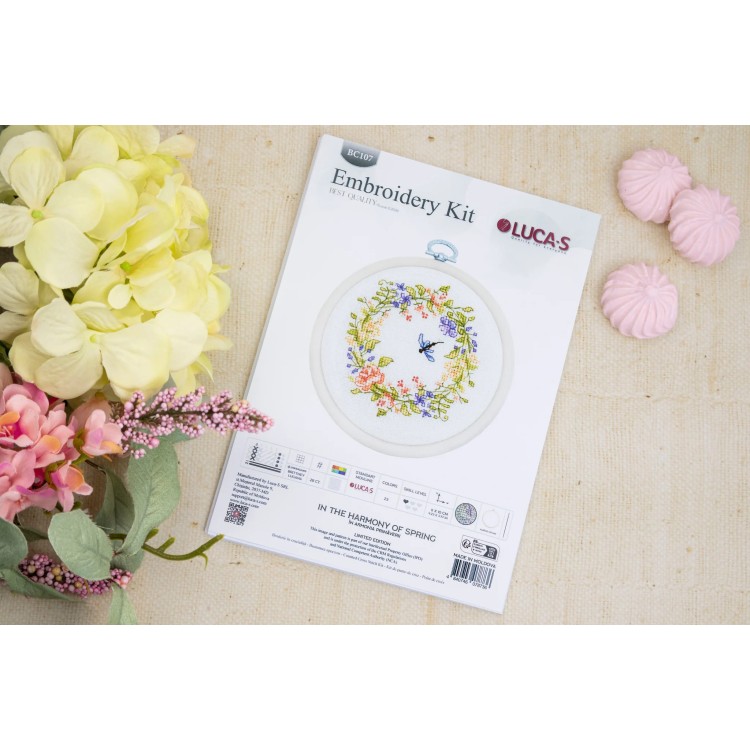 Cross Stitch Kit with Hoop Included In the Harmony of Spring 11x10cm SBC107