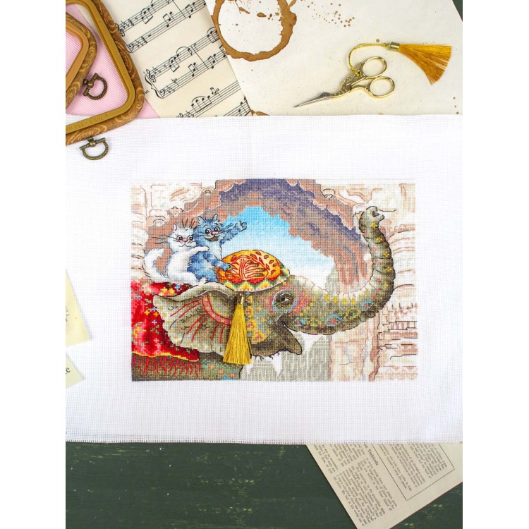 Cross stitch kit "Riding an elephant" SNV-1015