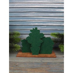 Cross-stich on wooden base"Succulent garden" SO-160