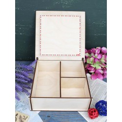 Cross-stich on wooden base"Box. Poppies" SO-164