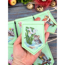 Cross stitch kit "Spring garland (7 flags)" ST-1209