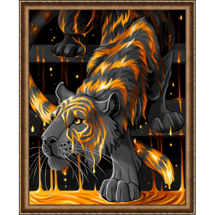 (Discontinued) Tiger in Gold 40x50 cm AZ-1746