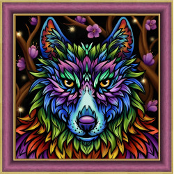 Rainbow Wolf 30x30 cm AZ-1754