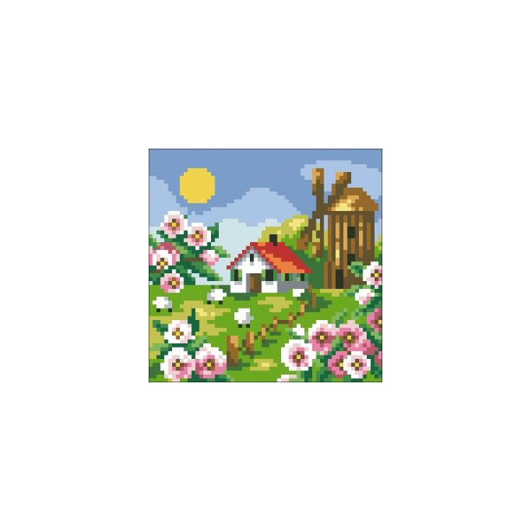 (Discontinued) Diamond Painting Kit Spring Landscape AZ-406