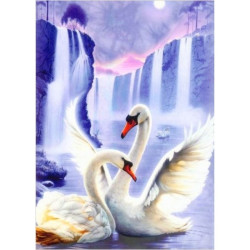 SALE Diamond painting kit Swan Pair 50x67 cm AZ-197