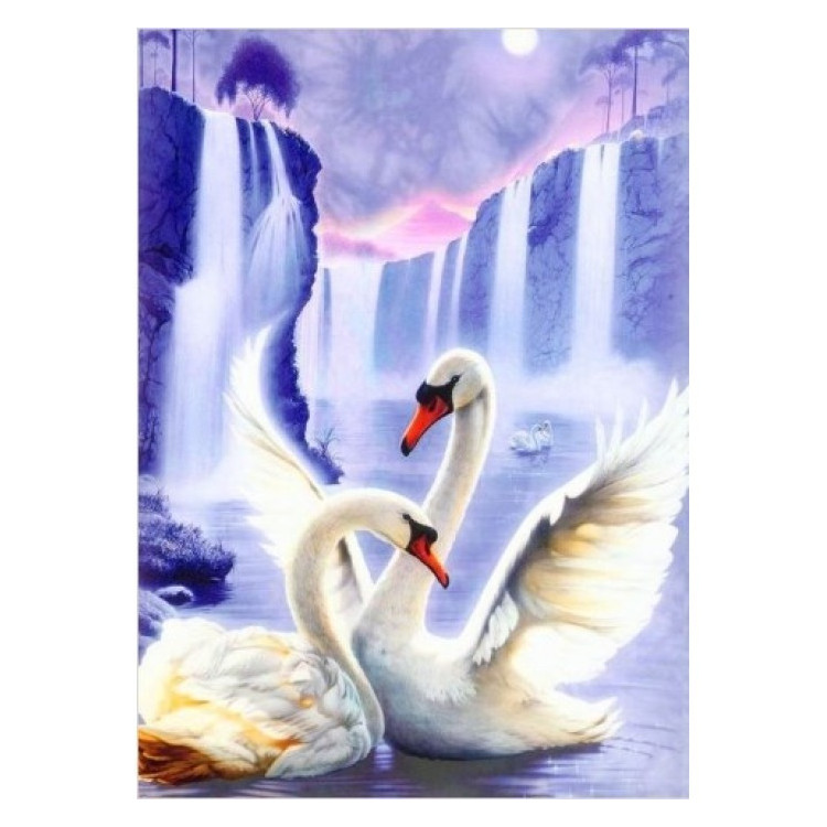 Diamond painting kit Swan Pair AZ-197