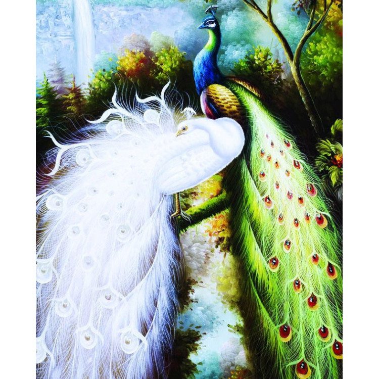 (Discontinued) Diamond Painting Kit Majestic Peacocks 66х79cm AZ-204