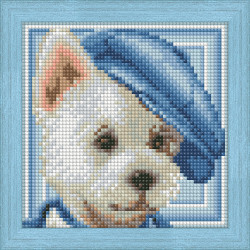 Diamond Painting Kit Dog with Hat 15х15cm  AZ-1570