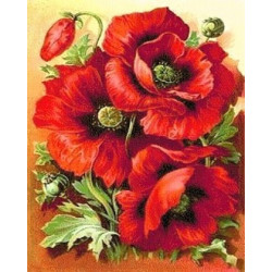 Diamond painting kit Bright Poppies 30х38 cm AZ-1135