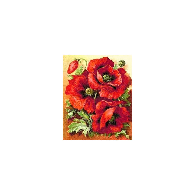 Diamond painting kit Bright Poppies 30х38 cm AZ-1135