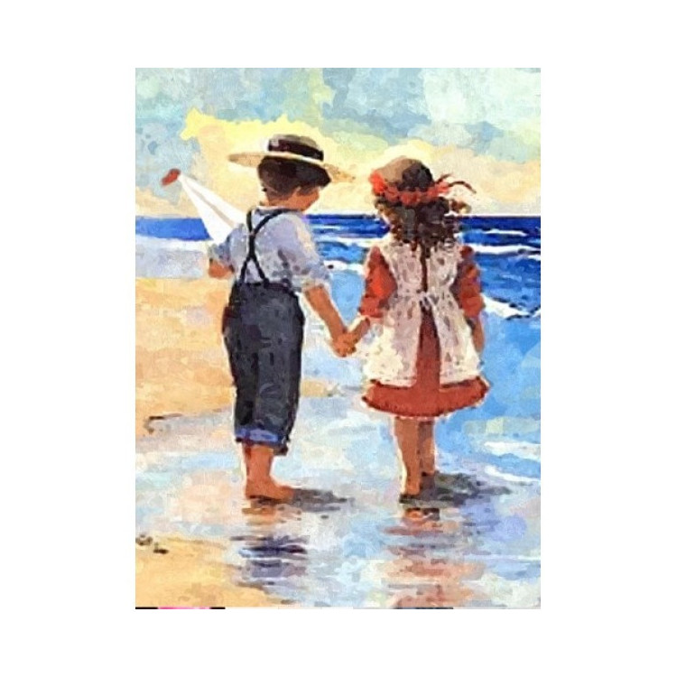 Diamond painting kit Children near the Sea AZ-1300