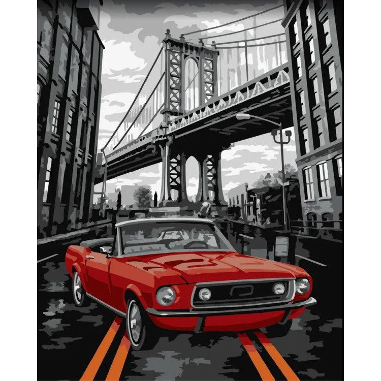 Wizardi painting by number kit. Brooklyn streets 40x50 cm C042