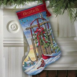 Christmas Sled Stocking  D08819