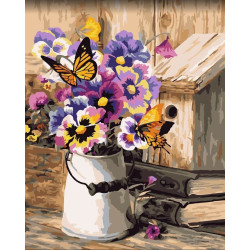 Wizardi painting by number kit. Countryside bouquet 40x50 cm B129