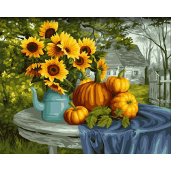 WIZARDI PAINTING BY NUMBER KIT. WARM AUTUMN 40X50 CM B132