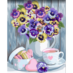 WIZARDI PAINTING BY NUMBER KIT. VIOLETS 40X50 CM B134