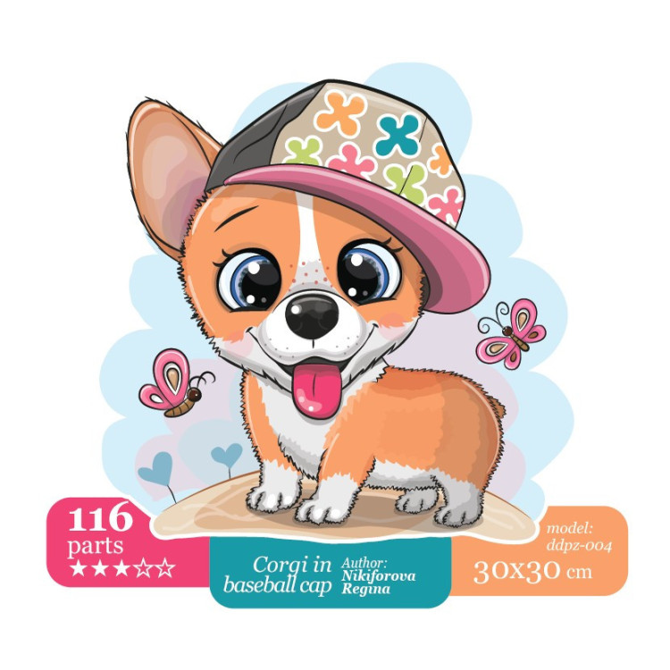 Corgi in baseball cap DDPZ-004