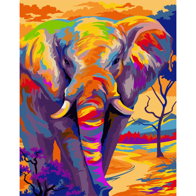 Colourful Elephant 40x50 cm H081