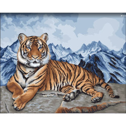 WIZARDI PAINTING BY NUMBER KIT. AMUR TIGER 40X50 CM H090