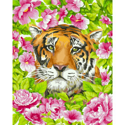 Wizardi Painting by Numbers Kit Romantic Tiger 40x50 cm H099