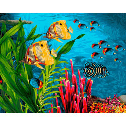 Wizardi Painting by Numbers Kit Coral Reefs 40x50 cm H104