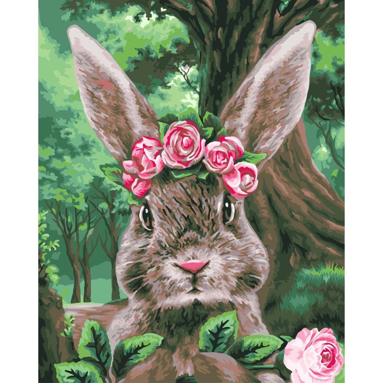 Wizardi Painting by Numbers Kit Rabbit in Wonderland 40x50 cm H105