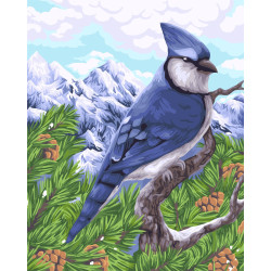 Wizardi Painting by Numbers Kit Blue Jay 40x50 cm H106