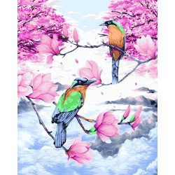 Wizardi Painting by Numbers Kit Birds of Paradise 40x50 cm H109