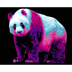 Painting by numbers kit. H137 Neon Panda 40*50