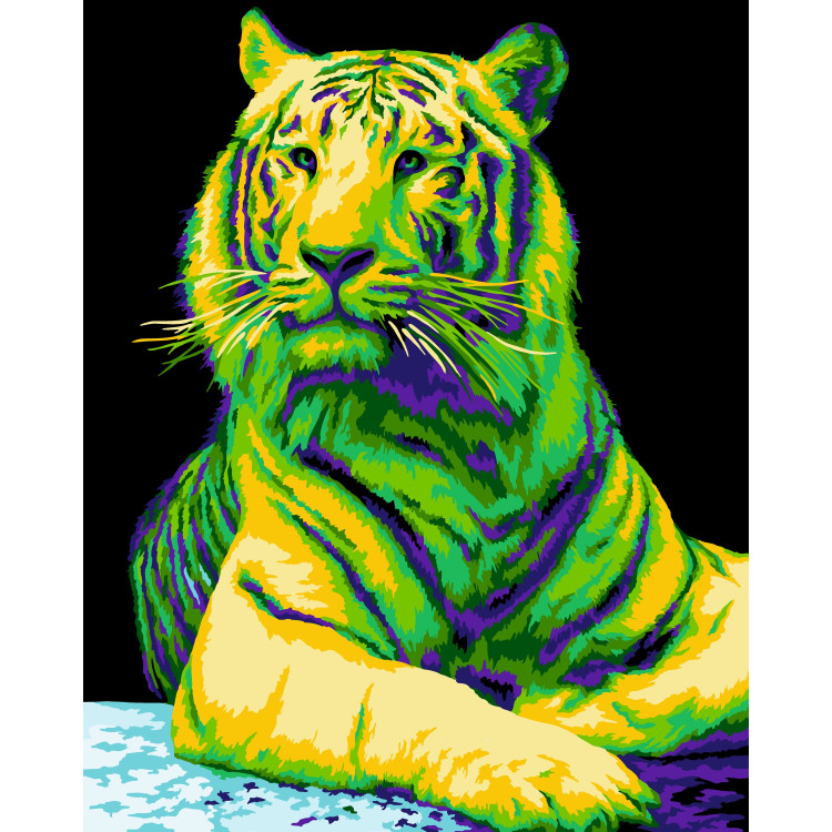 Painting by numbers kit. H139 Neon Tiger 40*50