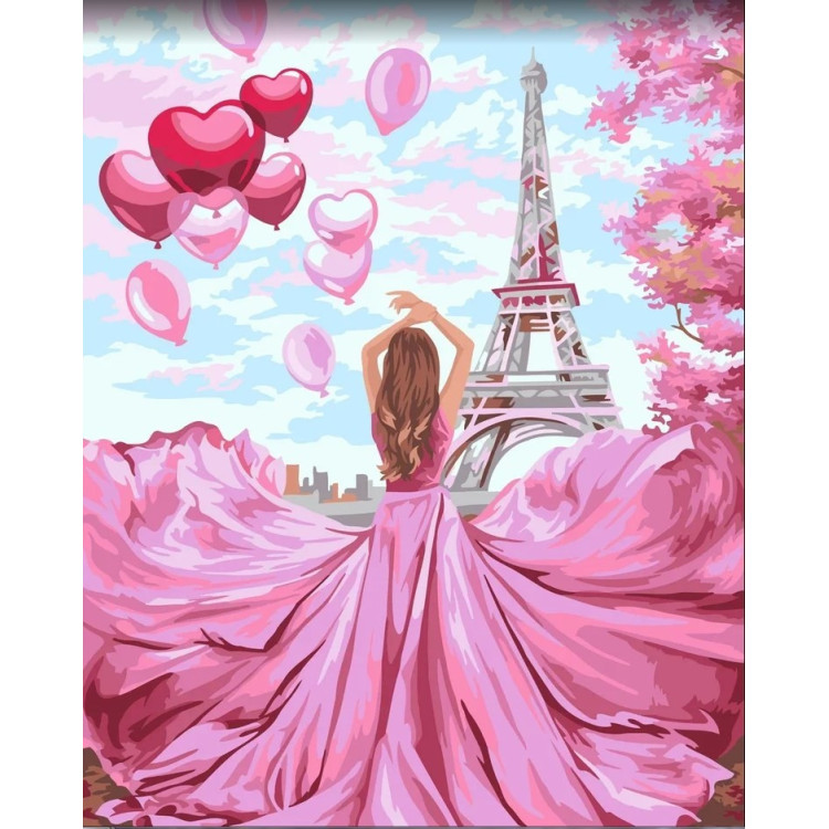 Wizardi painting by number kit. Hurry up to love 40x50 cm J046