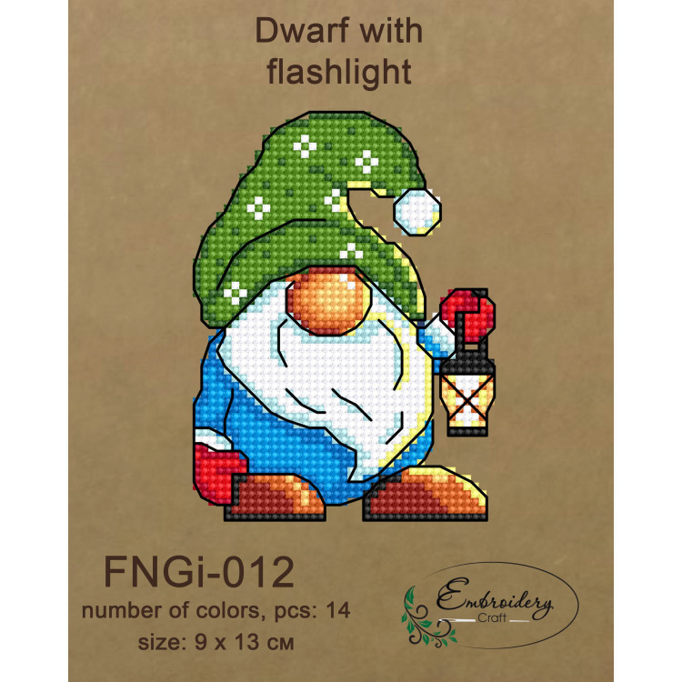 Dwarf with flashlight (beads) FBNGI-012